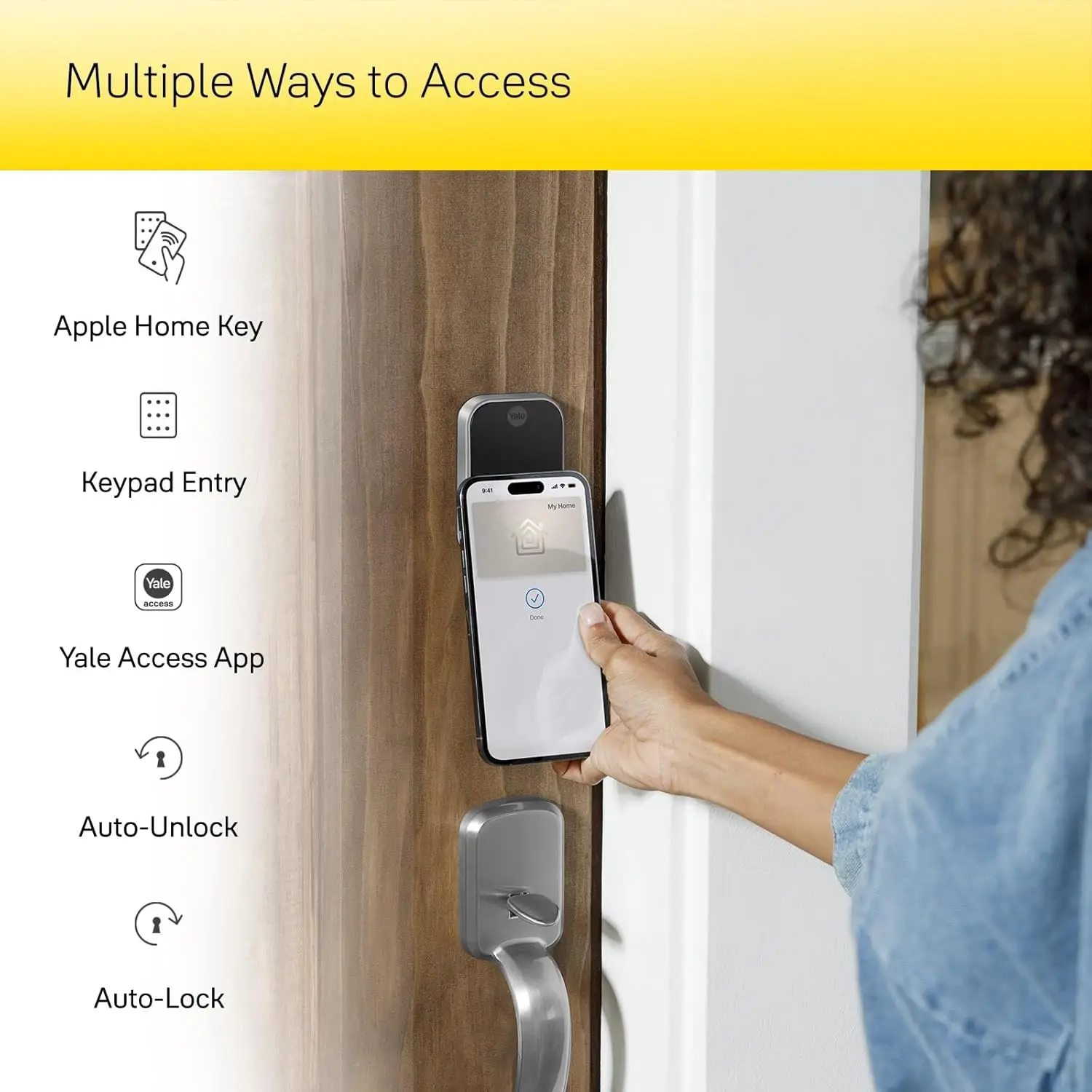 Yale Assure Lock 2 Plus Apple Home Keys Deadbolt (الحنفية للفتح)، قفل باب دخول ذكي خالٍ من المفاتيح البرونزية المطلي بالزيت