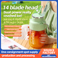 Juicing cup -1200ml large capacity dual speed juicing and direct drinking dual-use dual battery adjustable shoulder strap