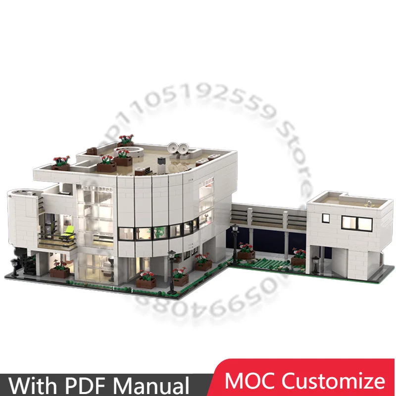 

5128 деталей Конструктор «Дом Ричарда Майера» Saltzman MOC, модульный, креативный, для самостоятельной сборки, игрушка-подарок для мальчиков