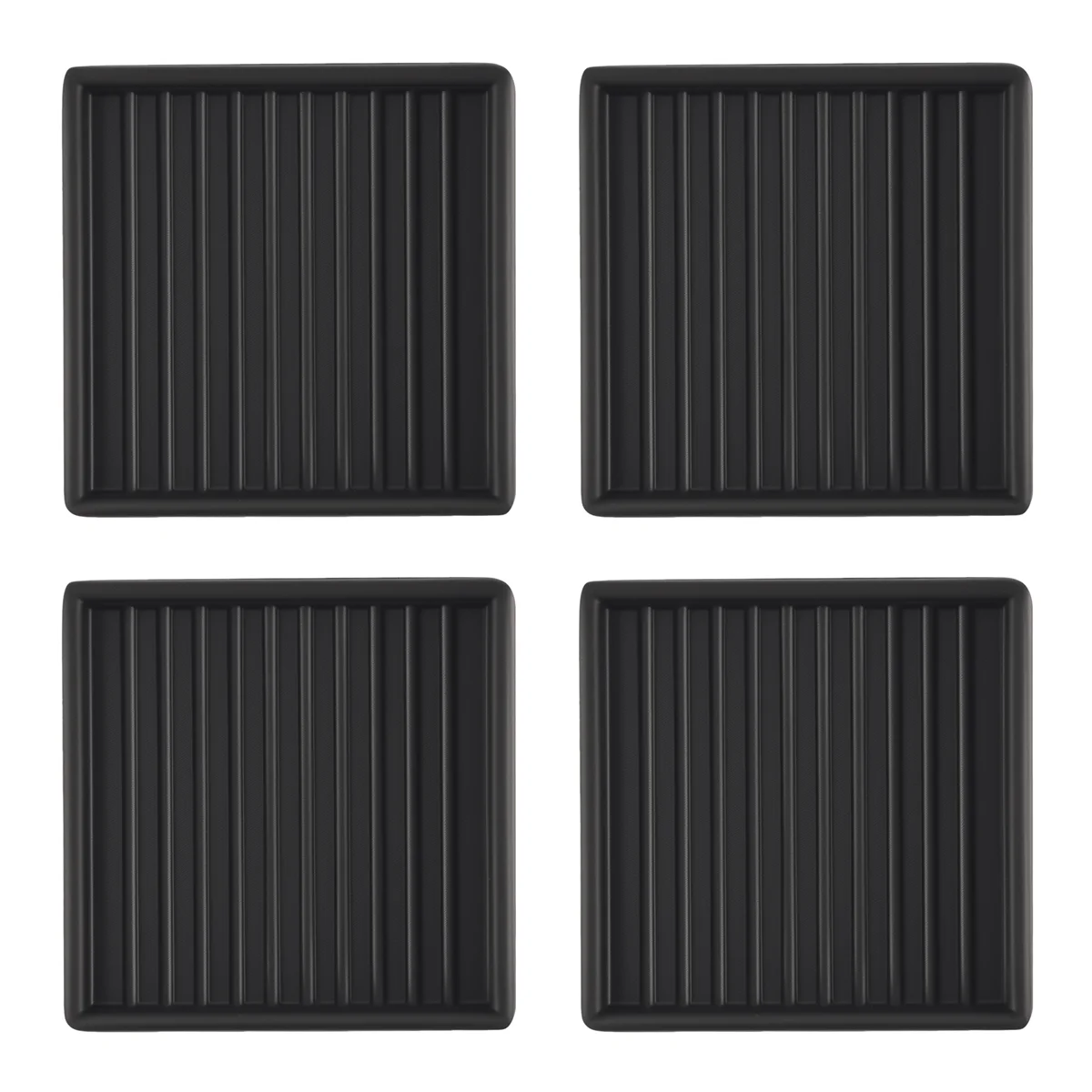 New 4Pcs Anti-Slip Furniture Pads- 2x2In Square Rubber Anti Skid Caster Cups, Leg Coasters-Couch, Chair, Bed Stoppers