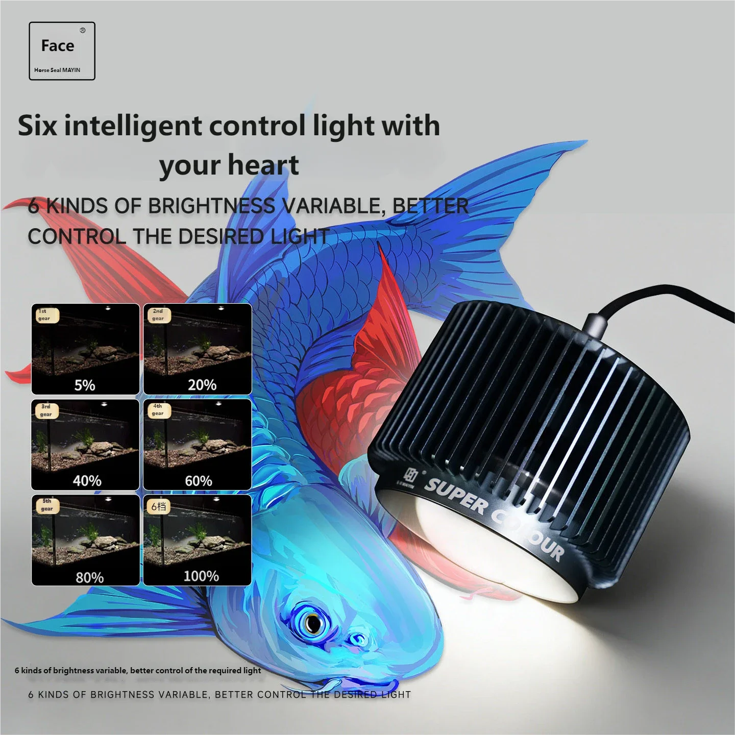 Mayin 120W Dedicated FullSpectrum LED Aquarium Light for Jilo Fish — Color-Enhancing, Algae-Promoting, and Vivid-Color Spotlight
