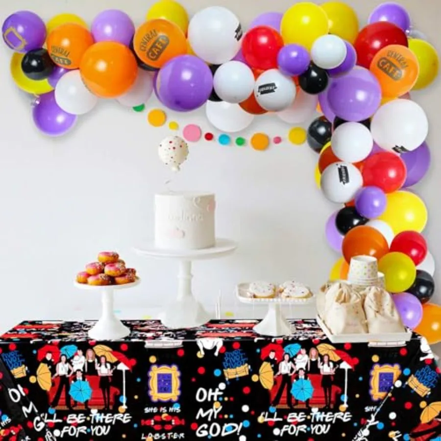 3PACK Forniture per feste iFriends Tovaglia Tovaglia usa e getta in plastica nera di grandi dimensioni: 86,6 x 51 pollici Festa di compleanno iFriends Dec