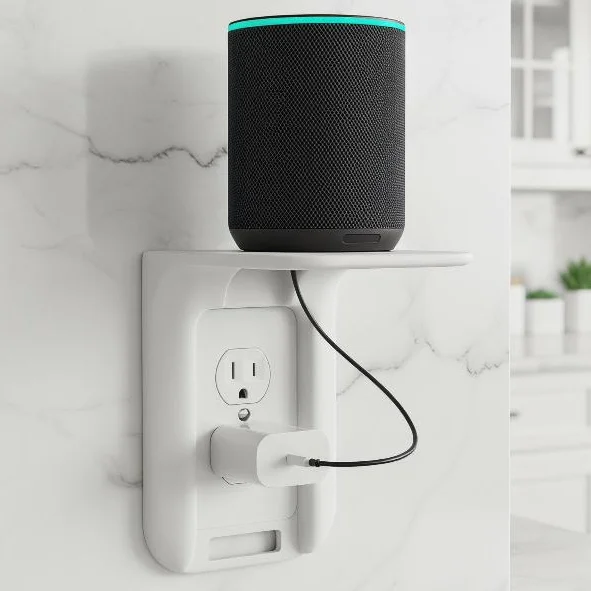 Outlet Shelf Wall Holder Space Saving Socket Rack Smart Home Speaker Stand Phone Charging Holder Wall Organizer