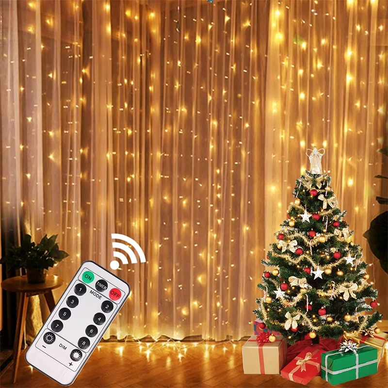 1M 2M 3M Curtain Garland on The Window USB Power Fairy Lights Festoon with Remote New Year Garland Led Lights Christmas Decor