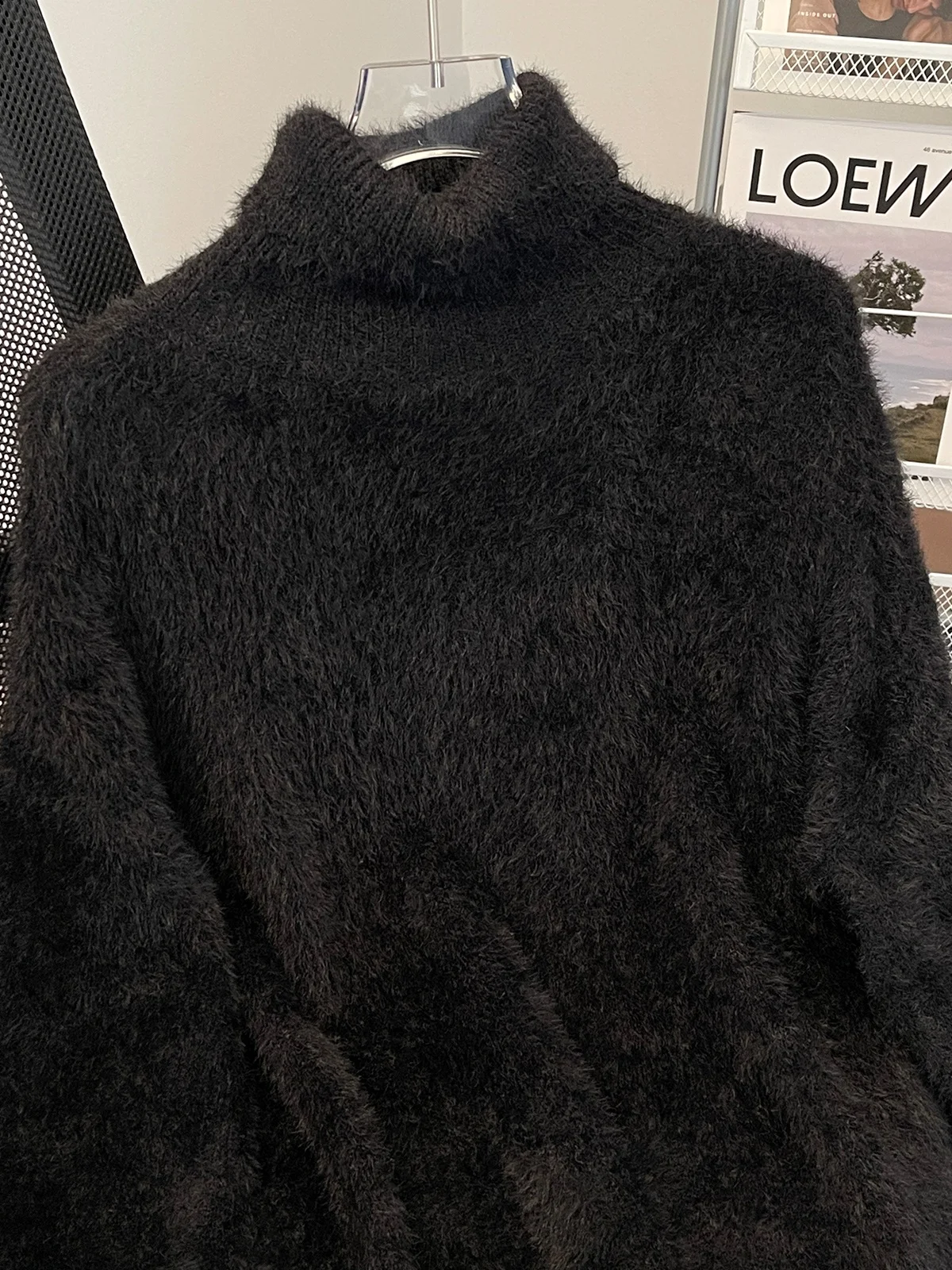 

Утепленный осенне-зимний свитер с высоким воротником, вязаный, с длинными рукавами, из искусственного меха кенгуру, однотонный, в корейском, гонконгском и японском стиле