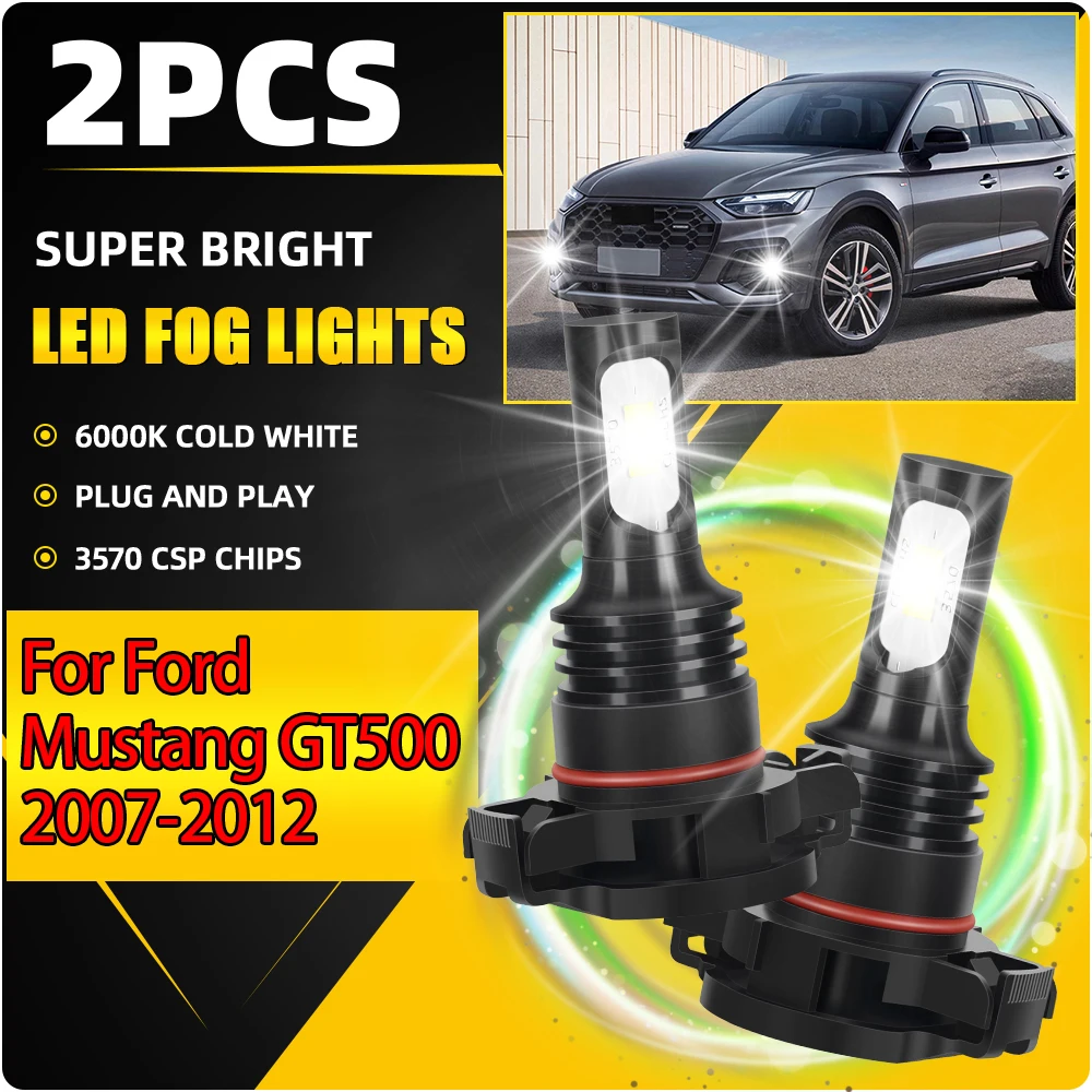 

2PCS 20000LM LED Front Fog Lamps 5202 Fog Lights 3570 CSP Chips 90W Plug And Play For Ford Mustang GT500 2007 2008 2009-2012