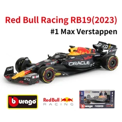 Bburago-Red Bull F1 Racing Formula Car, Simulation Leges, Diecast Alloy Model Car, 1:43, RB19, #1, #11, 2023