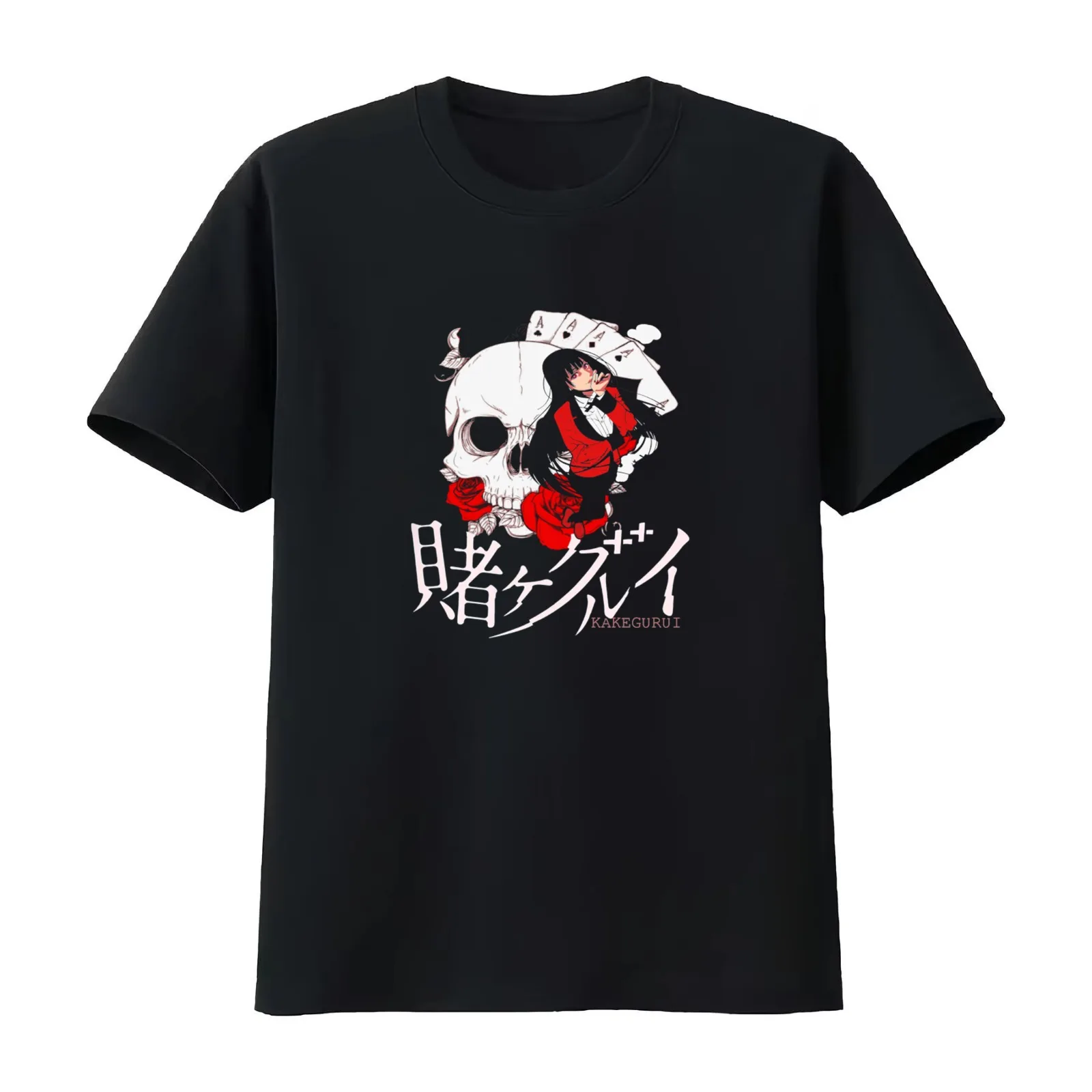 Yumeko kakegurui T-Shirt Summer Casual Cotton Tee Oversized Streetwear Tops Vintage Graphic Print Loose Fit Short Sleeve