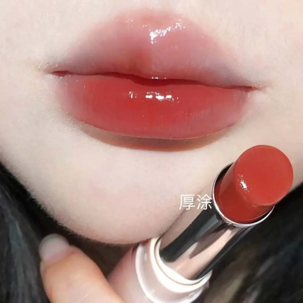 Waterproof Jelly Mirror Lipstick Round Tube Non-Sticky Cup Clear Lip Glaze 6 Colors Moisturizing Water Light Lip Gloss