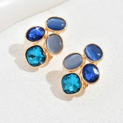 Unique Colorful Geometric Earrings for Women Bohemian Ear Piercing Jewelry Gift