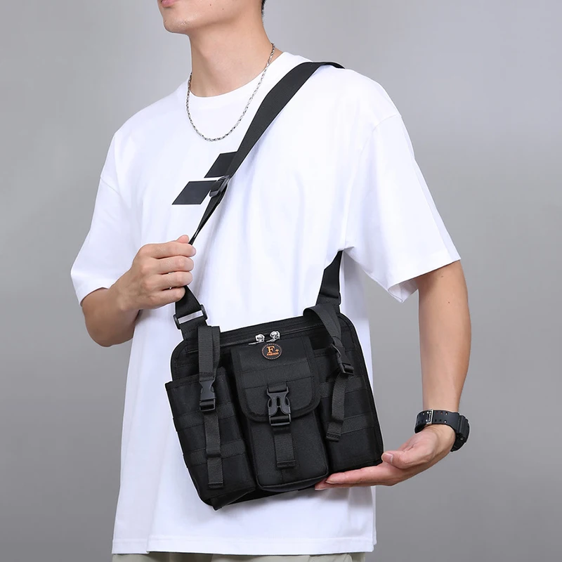 Sac à bandoulière unisexe DulChest Rig pour hommes, sacs de poitrine de mouvement extérieur, sac à bandoulière, nouveau sac de taille, fonctionnel, GlaHip Hop initié