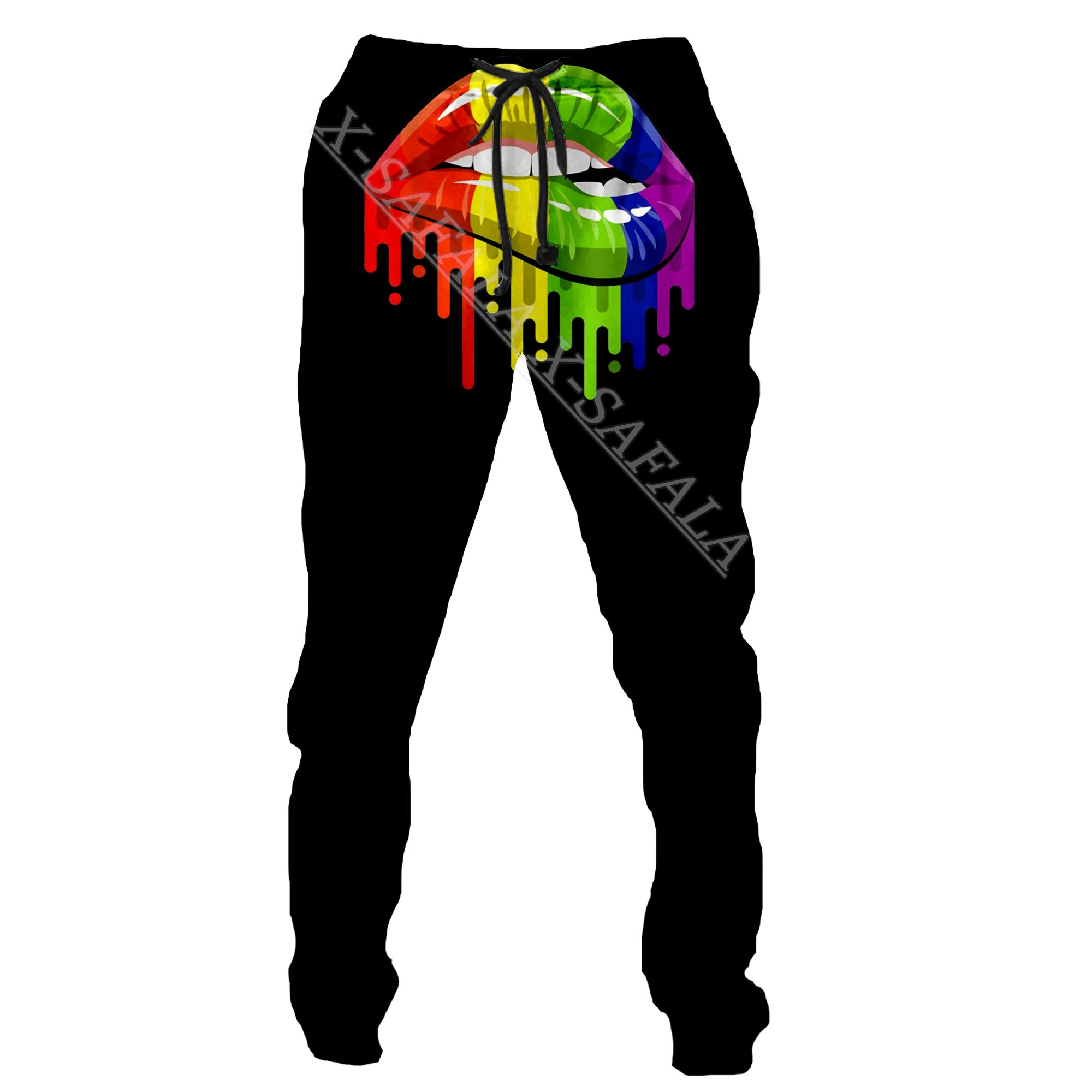 

Lesbian Rainbow LGBT Gay Gayness Faggotry 3D Full Print Men Trousers Waist Breathable Sweatpants Long Pants Joggers-6