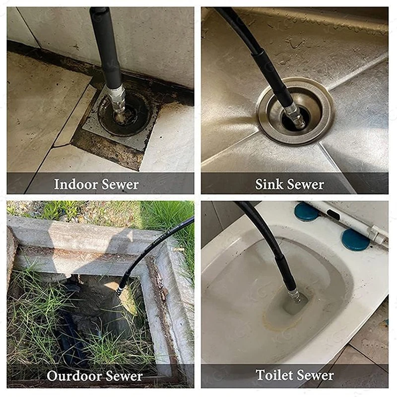 Picture 6: Sewer Jetter Nozzle Sewer Cleaning Nozzle 5000 PSI Pipe Drain Washing Tools Head Stainless Steel For Pressure Jet Drain Cleaners