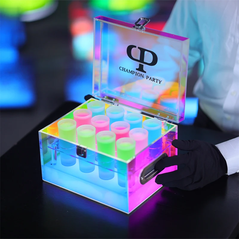 

Светодиодный светящийся кейс для коктейлей для баров | Креативная алюминиевая коробка для бутылок с LED-подсветкой | Футляр для коктейльных бокалов для ночных клубов на заказ