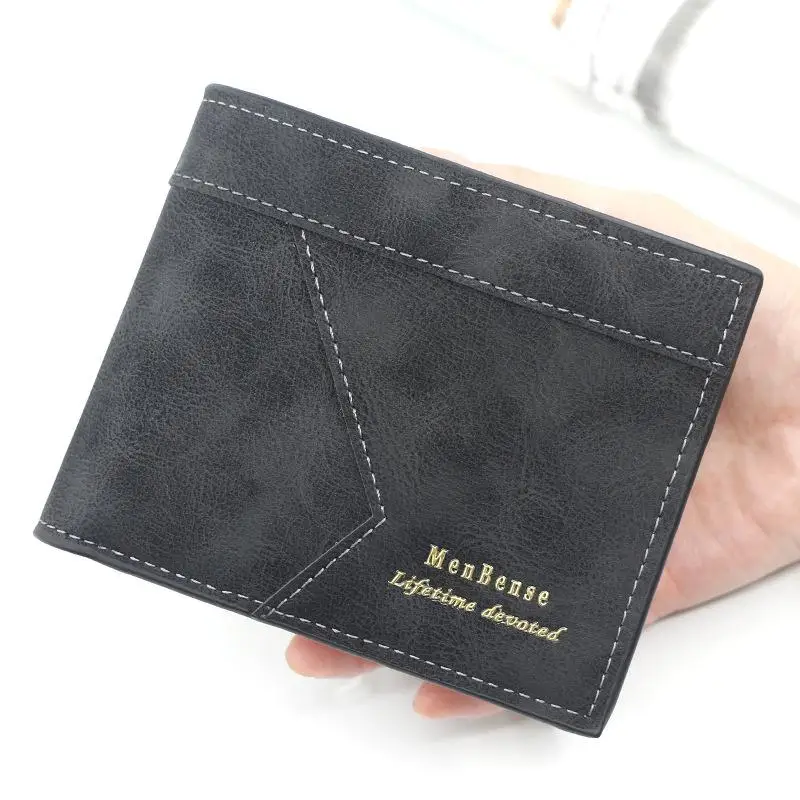 

Stylish men's designer short wallet frosted leather wallet multifunctional casual versatile large capacity multi slot wallet