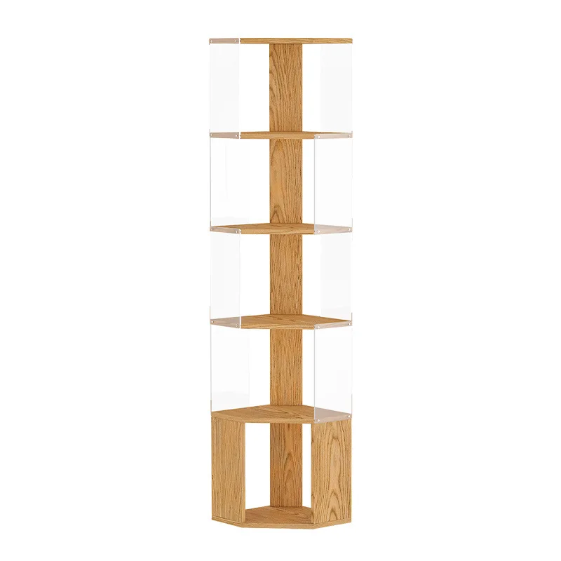 

Upgraded Diamond Acrylic Floor Shelf Living Room Corner Bookcase Shelf