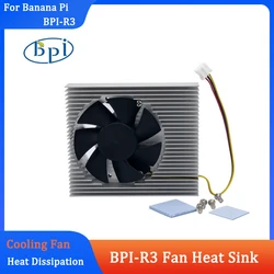 Banana Pi BPI-R3 Metal Case Passive Active Heat Dissipation with Cooling Fan Heat Sink for Pi BPI-R3