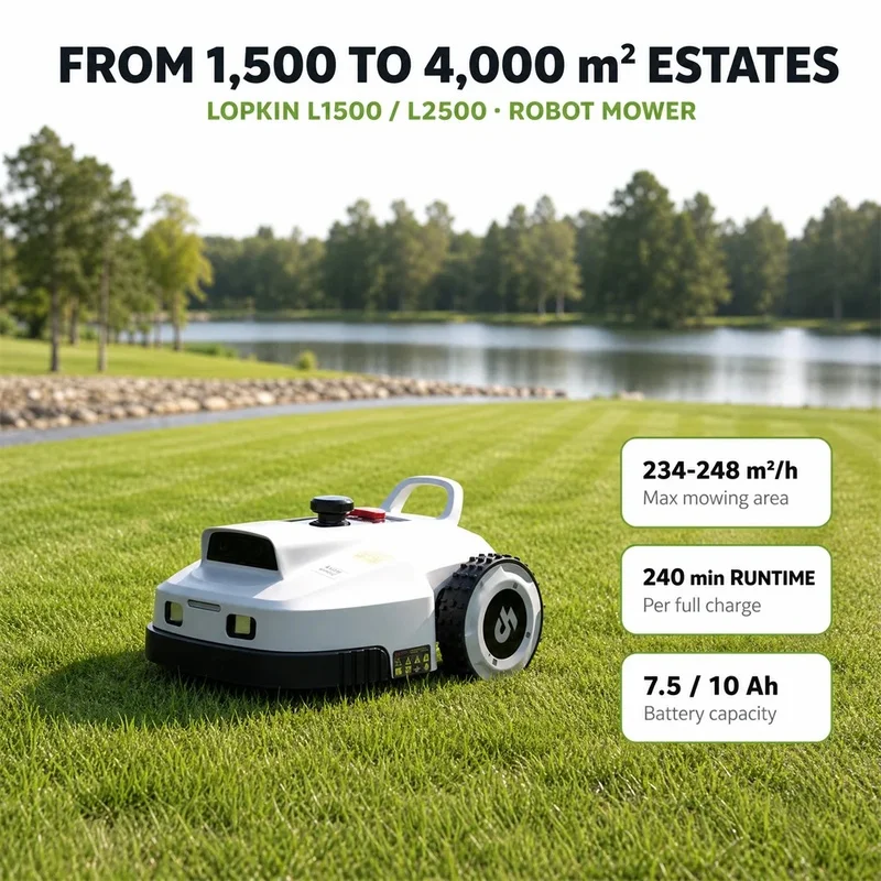 Kesen Industrial Grade Cordless Crawler Lawn Mower Remote Control IP66 Rated Gardens Community Green Spaces