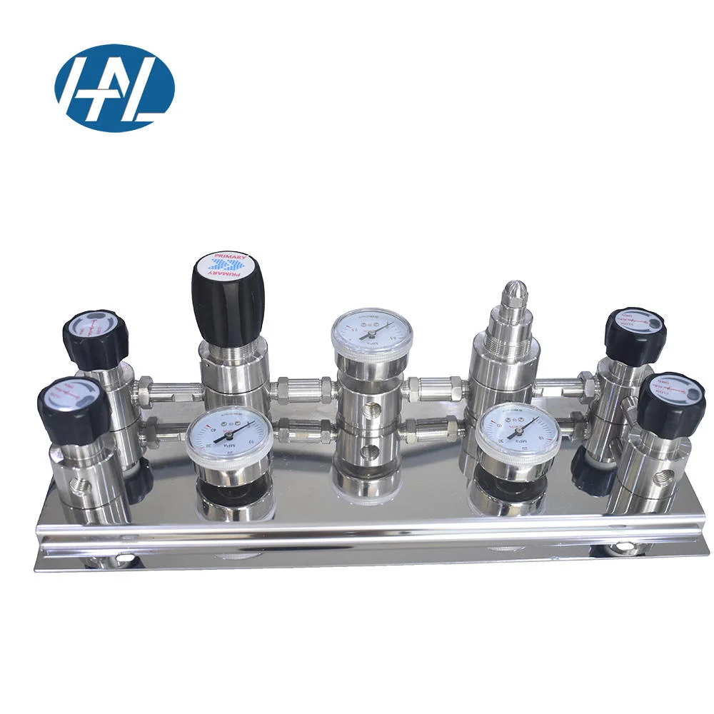 Stainless Steel Pneumatic Changeover Gas Control Panel Valve Manifold System with Pressure Regulator High Temperature