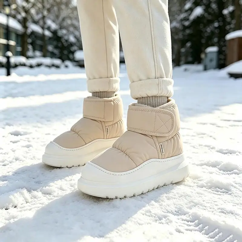Rutschfeste, dicke Winterstiefel für Damen 2026, Übergrößen, warme Plüsch-Knöchelstiefel, wasserdichte Baumwollschuhe für Paare – Detail 3