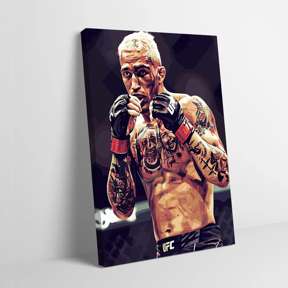 Charles Oliveira Boxer Fighter Portrait Printing Poster Custom Pictures Wall Art Canvas Painting Gift for Decorative Paintings