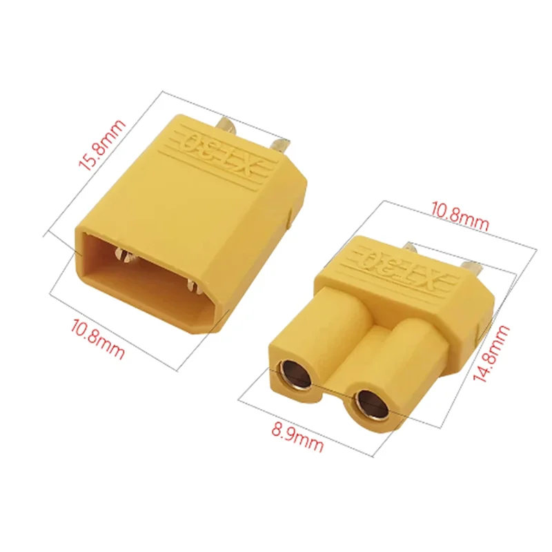 Bala Conectores Plugs para bateria RC Lipo, macho e fêmea Plugs, XT30, XT-30, Quadcopter, Multicopter, Hot Sale