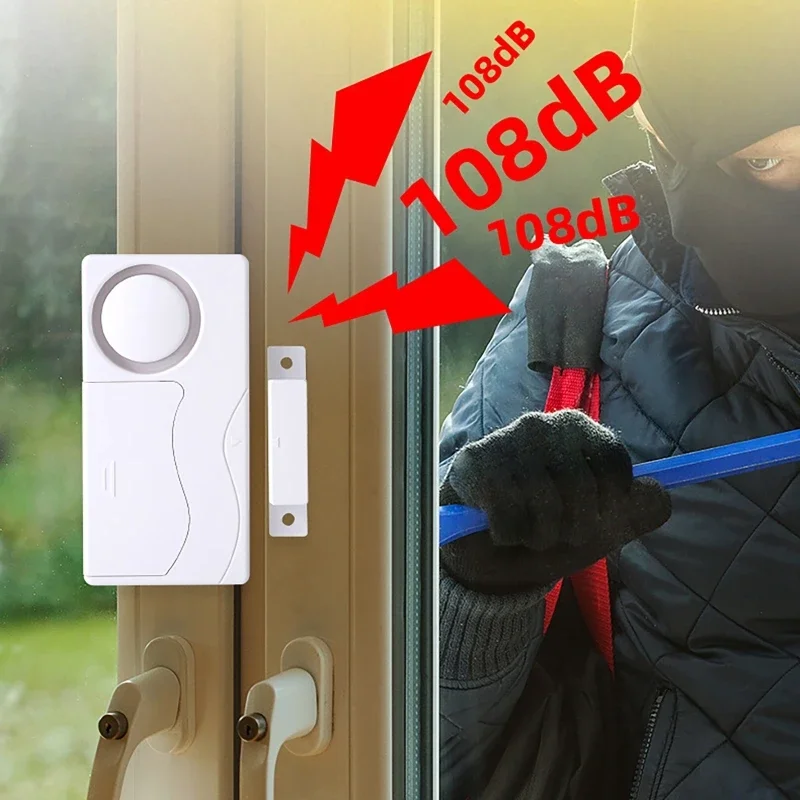 105dB Window Door Alarm Wireless Anti-Theft Remote Control Door and Window Open Closed Security Alarms Sensor Burglar