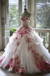 Romantic Victorian Evening Gowns Elegant Sheath 3D Flower Embroidery Applique Lace Bustier Poncho Customised vestido de festa