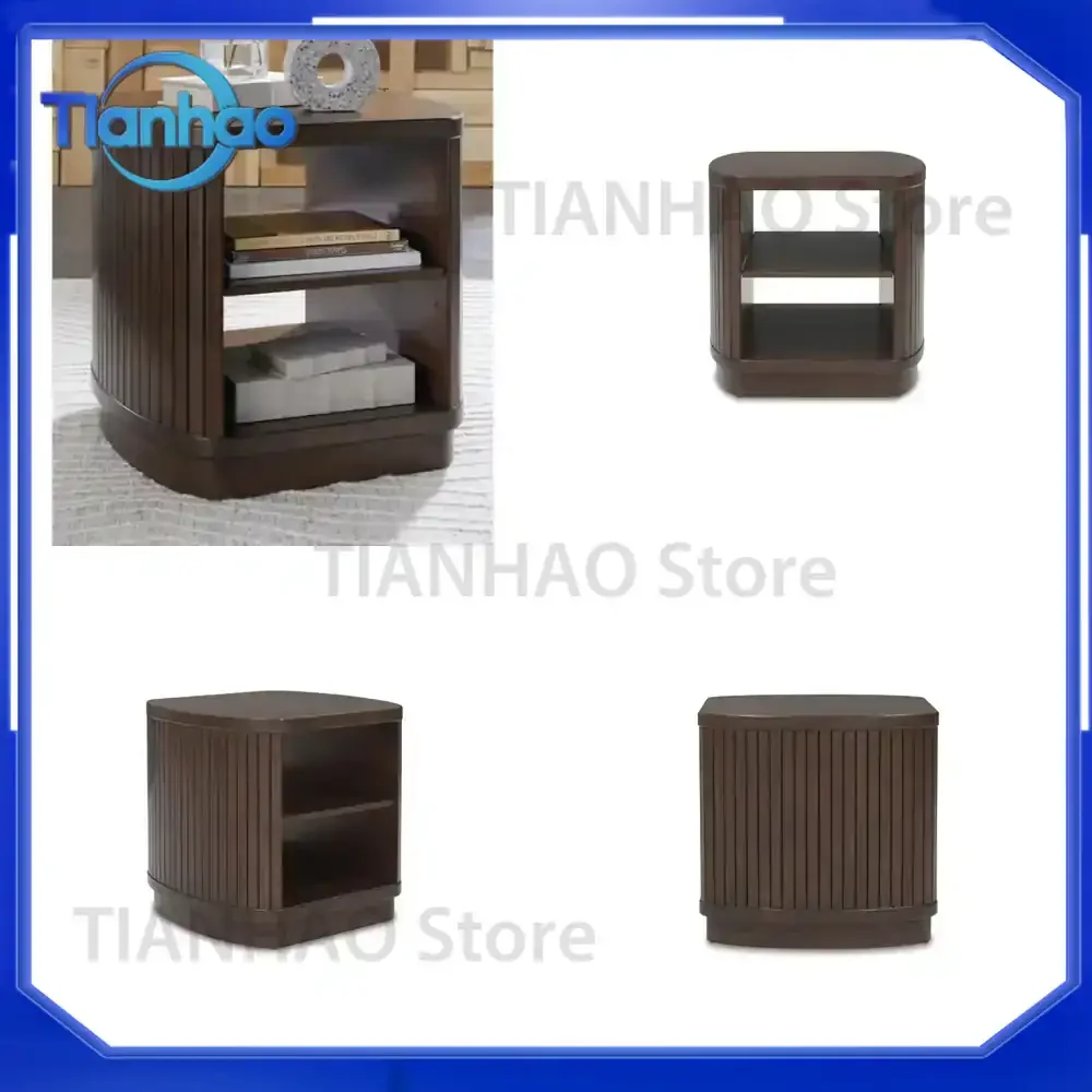 High Quality Modern Brown Mango Wood Side Table Sofa End Table for Living Room Furniture