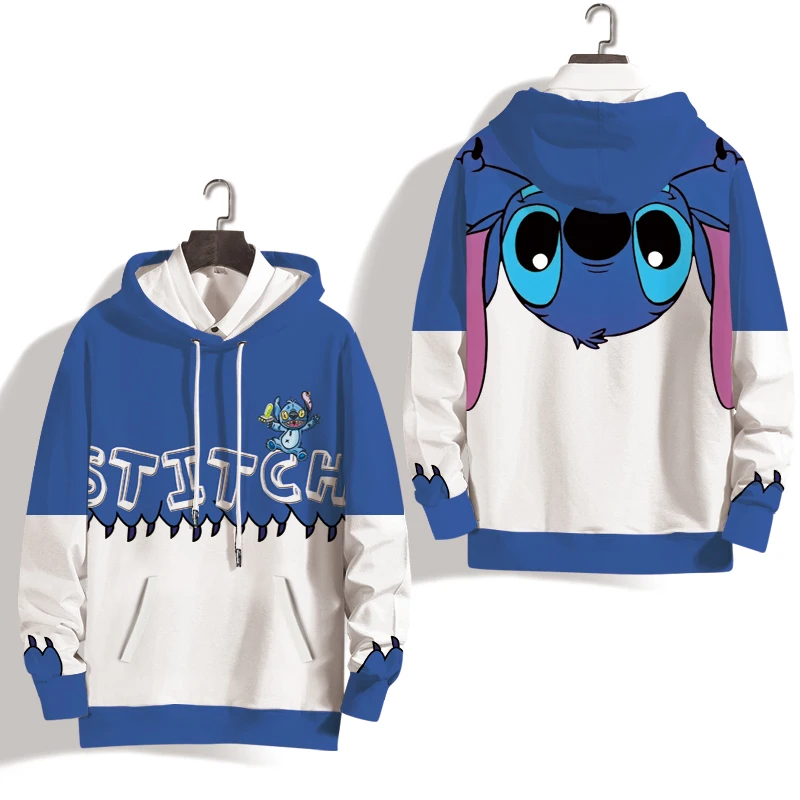 Disney Stitch and Angel Couple Hoodie Kids Men Women Hoodie Girls Boys Cartoon Children Long Sleeve Coat Top Pullover Sweatshirt