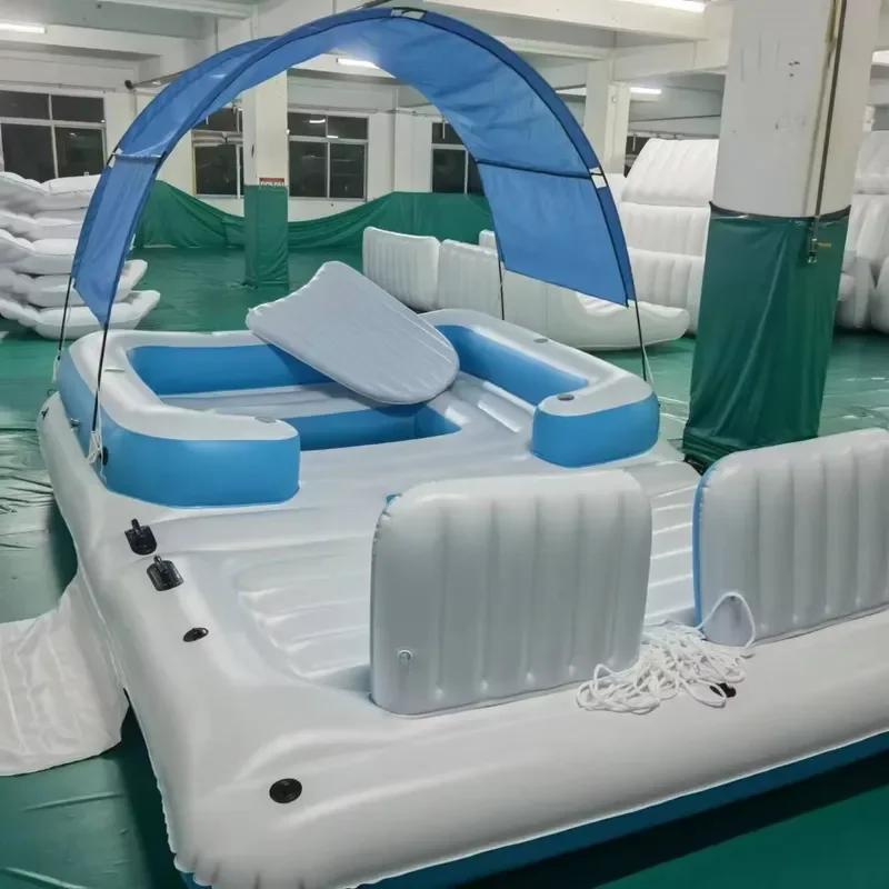 Giant Inflatable Water Floating Island Summer Pool Party Game Toy Tent For Adults Kids Outdoor Lake Beach Fun Activity