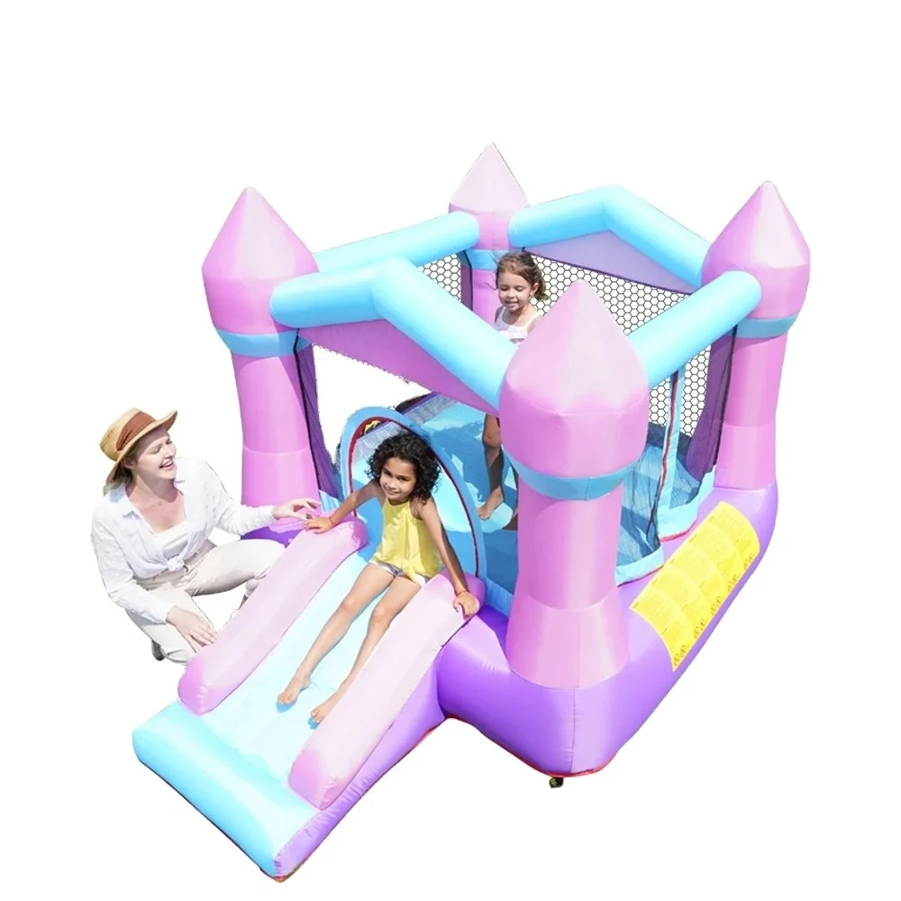 Custom Party Set Inflatable Trampoline Bouncer House Small Slide Includes Accessories Made Oxford Fabric Minimum Order 1 Piece