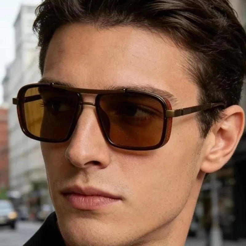 

Luxury Men's Polarized Sunglasses Retro Alloy Frame Steampunk Style Classic Business Commuting Driving UV400 Shades Grunge Y2k