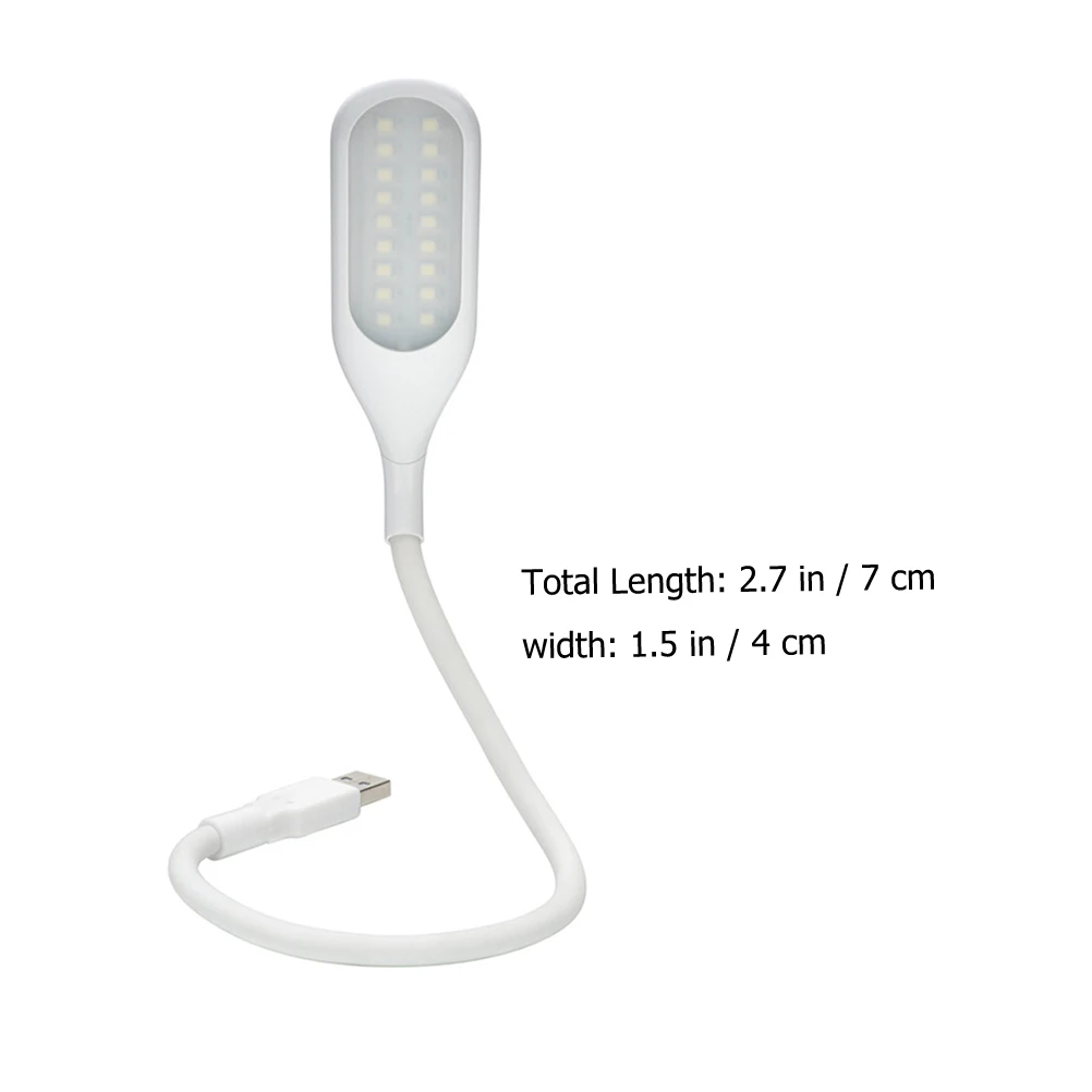 

USB Night Lamp LED Reading Light Dimmable White Flexible 360 Degree Bend Bedside Laptop Travel Portable Mini USB
