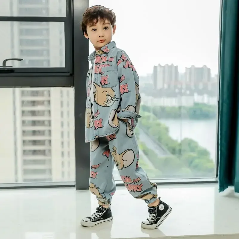 

teen boys Clothes Children children demin jacket Pants 2Pcs/sets teen Active Clothing Kids outfit 3-12 years