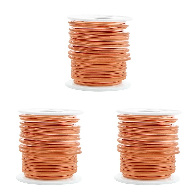 3X Copper Wire, 99.9% Soft Pure Bare Copper Wire For Gardening, Electroculture,16 Gauge/1.3 Mm Diameter,127 Feet,1 Pound