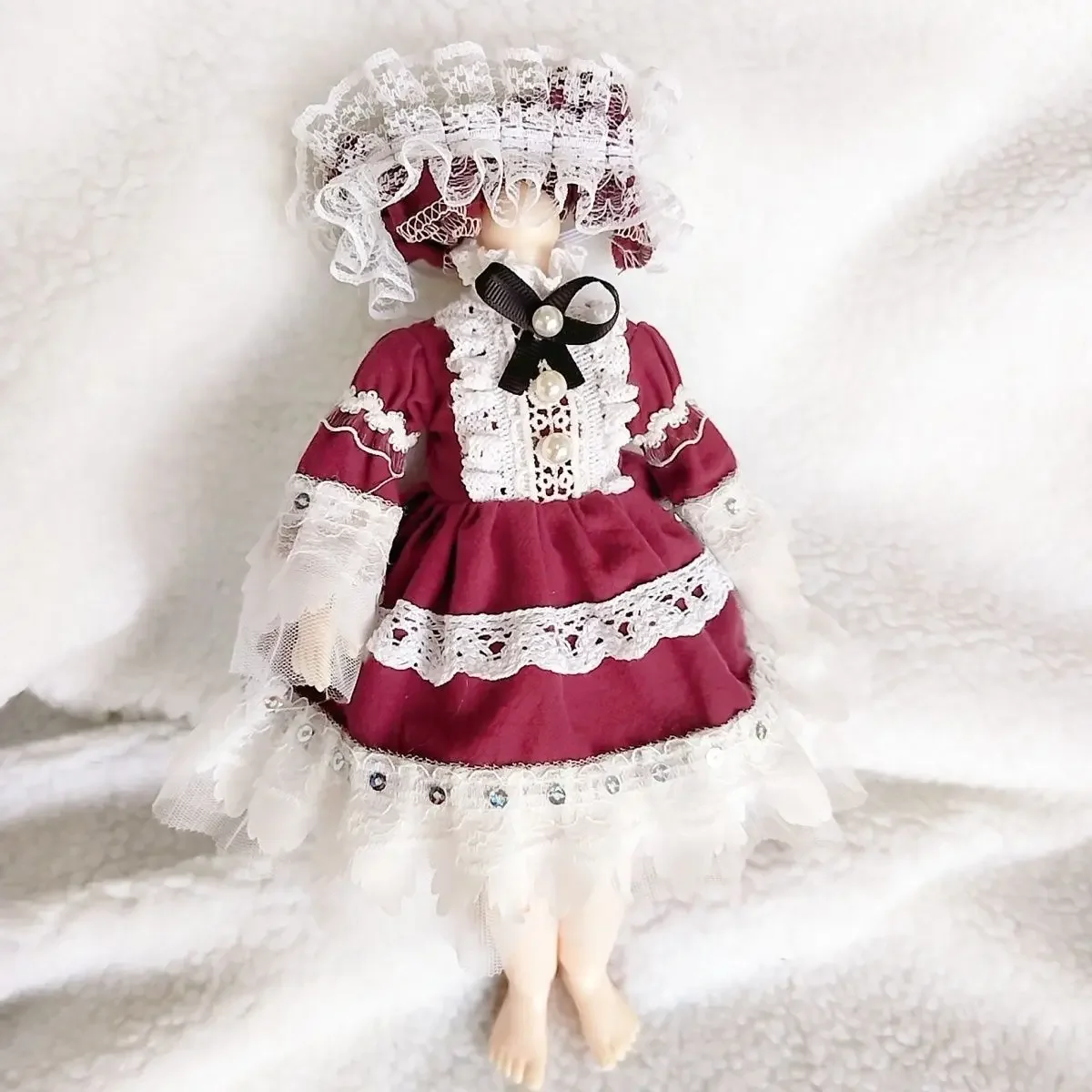 1/6 Doll's Clothes Vintage Maid Clothing for 30cm Bjd Doll Diy Dress Up Play House Girl Toys Fashion Doll Accessories, No Doll