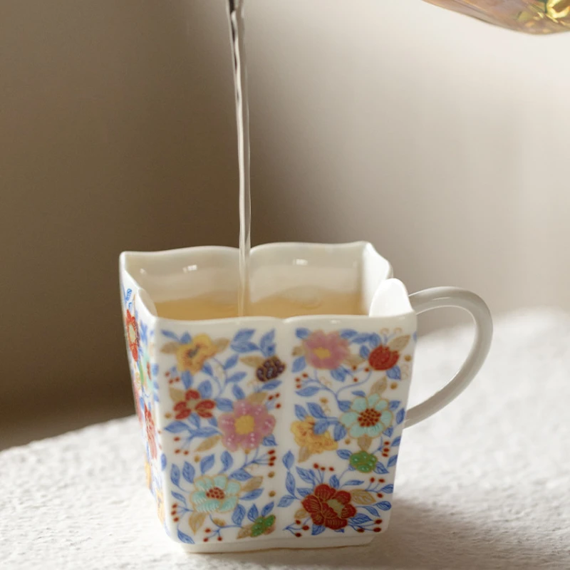 70ml Pastels Thousands Of Flowers Teacup Japanese Tea Bowl Jug Tea-tasting Meditation Cup Jianzhan Master Cups Tea Ceremony
