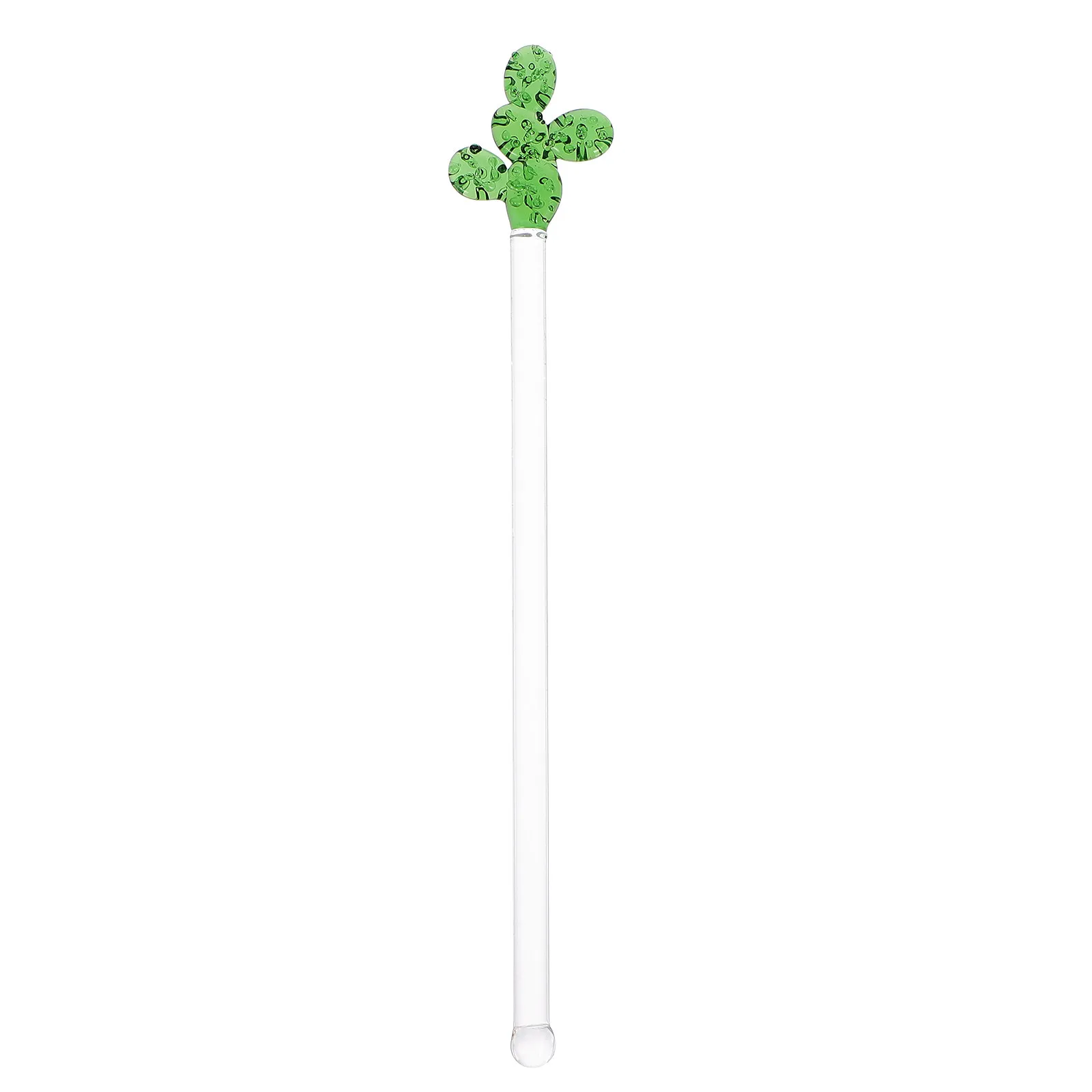 1Pcs Transparent Glass Stirring Stick Cactus Shape Long Handle Mixing Rod Cocktail Bar Coffee Stirring Stick Drink Stirrers