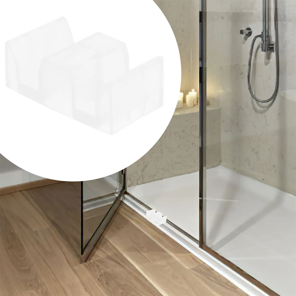 

DRESSOOS 8pcs Plastic Door Bumpers for Sliding Shower Bath Anti Slam Bottom Track Bathroom