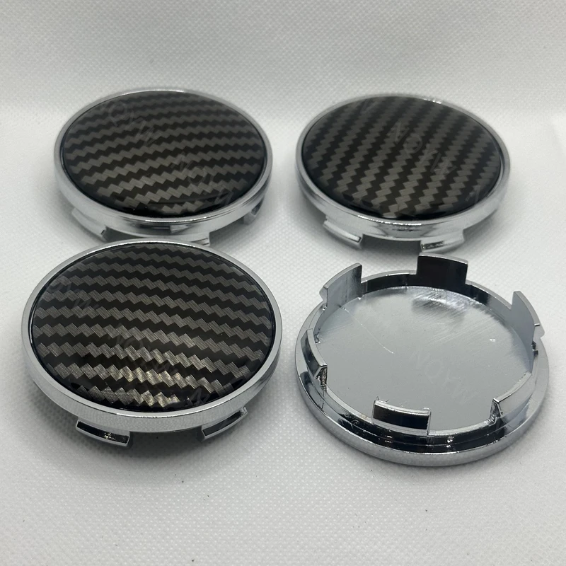 4Pcs/Set 65mm 3D Carbon Fiber Car Wheel Center Cap Wheels Wheel Center Cap Set Vehicles Cover Practical Durable High Quality