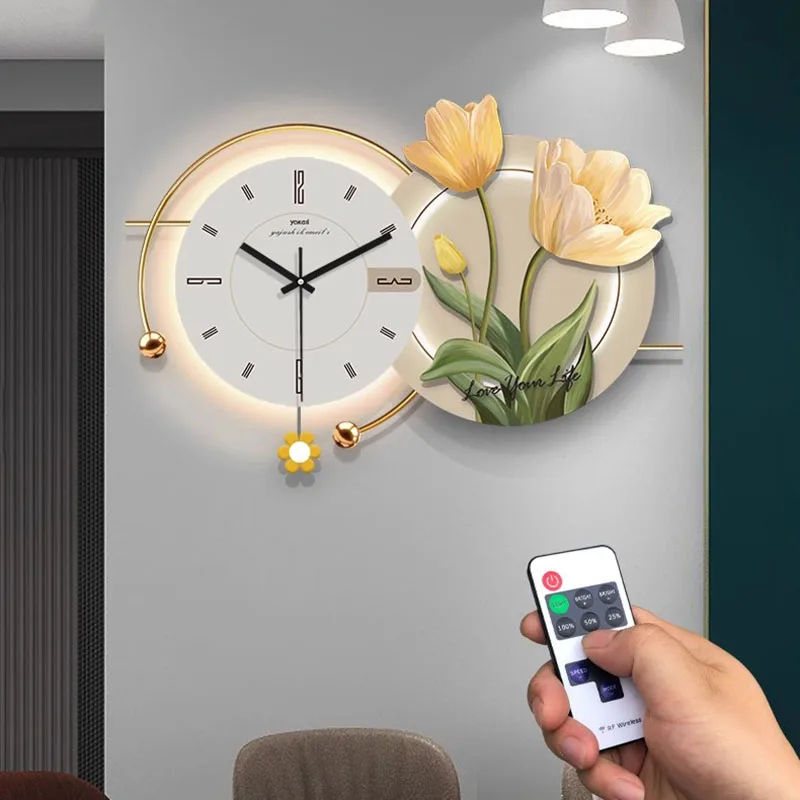 Luxury Battery Led Wall Clocks Night Light Digital Nixie Luminous Large Wall Clock Modern Living Room Reloj De Pared Furniture