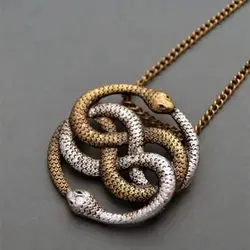 Simple Fashion Winding Snake Necklace Fashion Retro Elegant Men and Women Snake Knot Articulated Snake Chain NecklacePendantGift