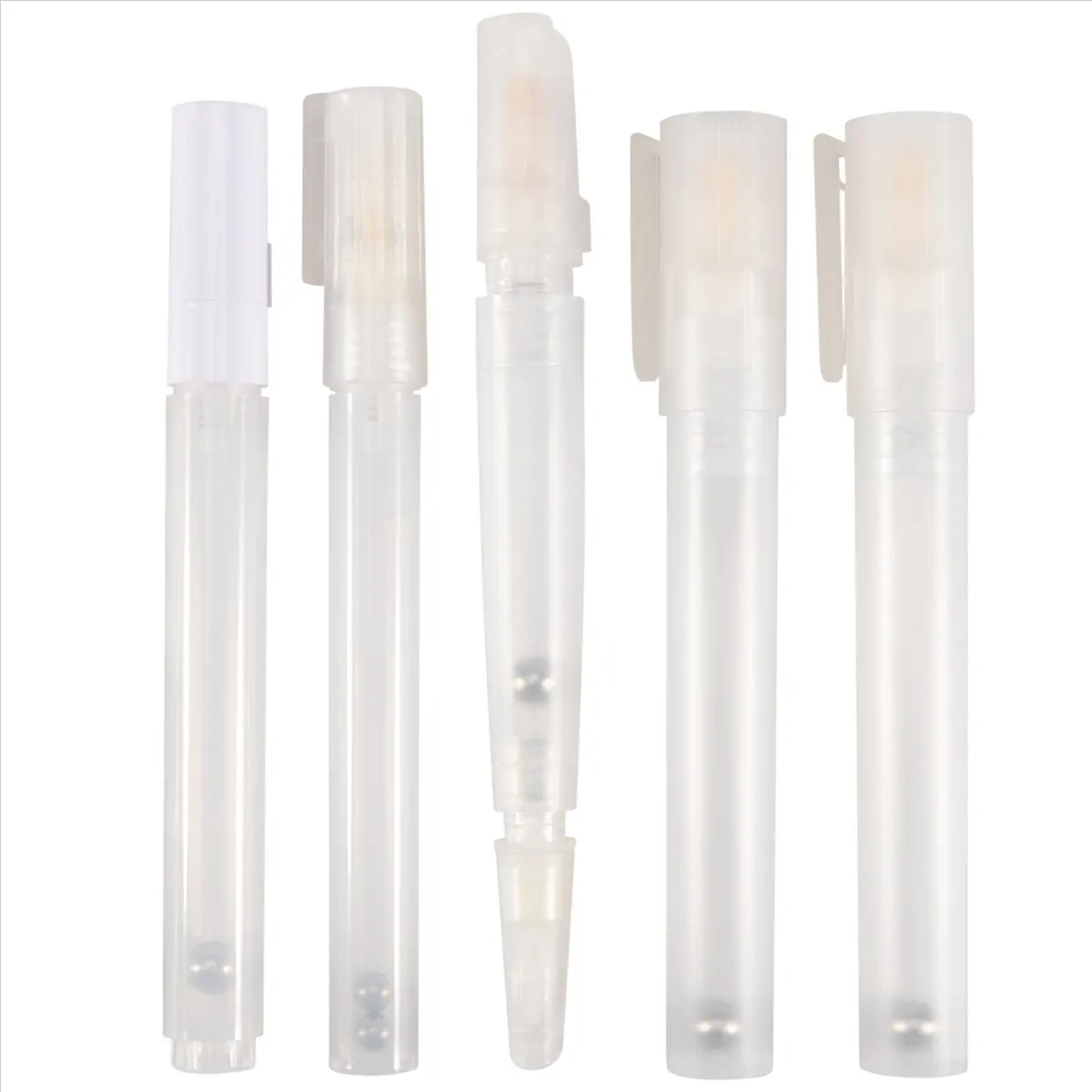 FTGT-5Pcs Empty Refill Paint Markers Blank Refillable Paint Pens Empty Refillable Marker for Painting Transparent Pen Tube