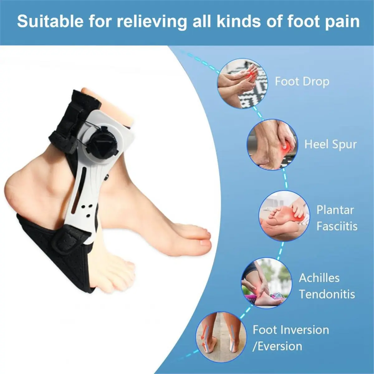 [NEW] Plantar Fasciitis Splint Adjustable Foot Drop Support Fixator Achilles Tendonitis Support Brace Enhanced Recovery Left