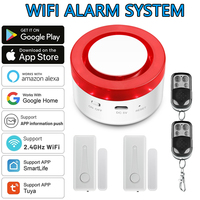 Tuya Smart WIFI Wireless Security Alarm System Alarm Kit Home Burglar Motion Door Sensor Compatible Google Home Alexa