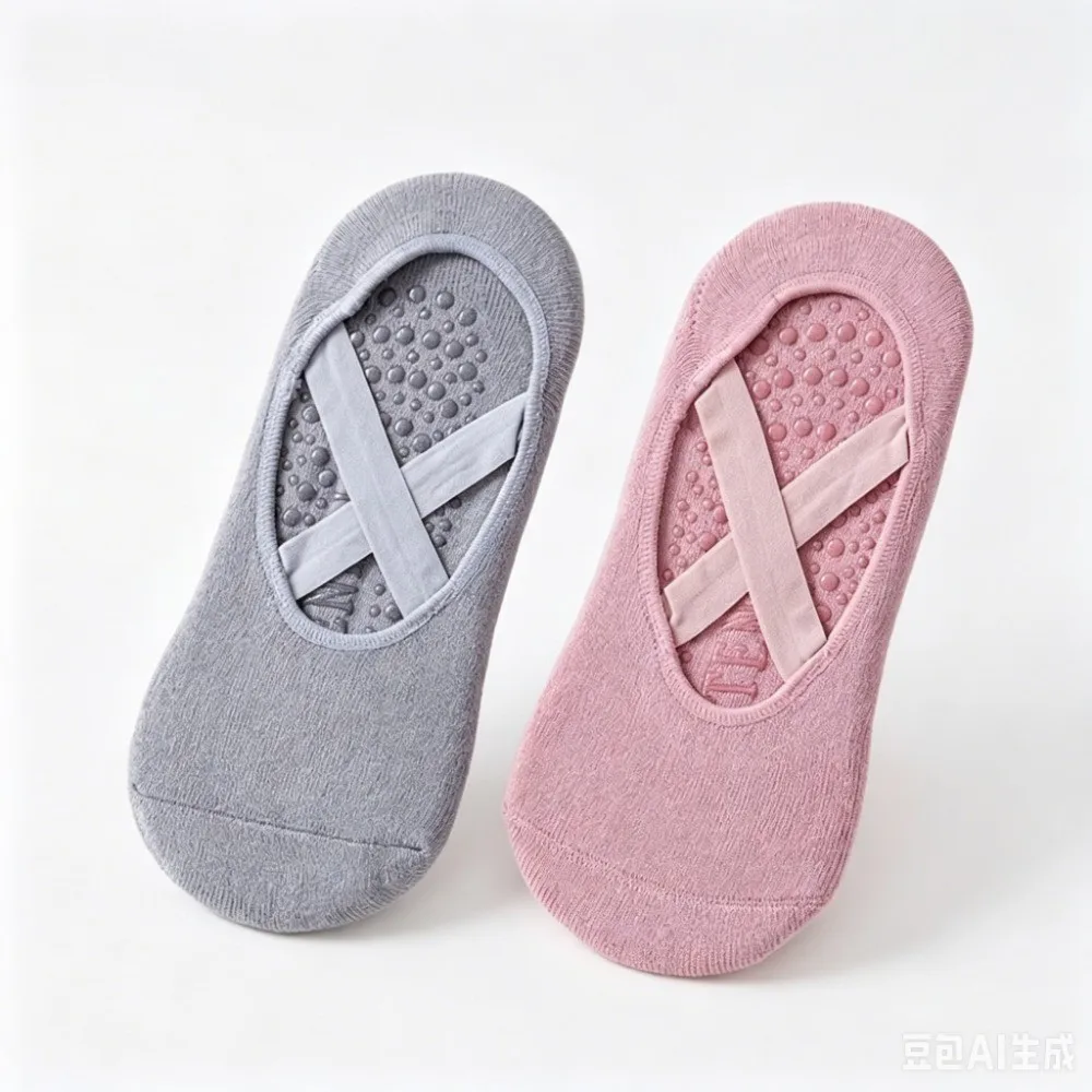 1/3  Pairs Yoga Socks Women Cotton Silicone Non-slip Pilates Grip Towel No-Show Barre Sock view 5