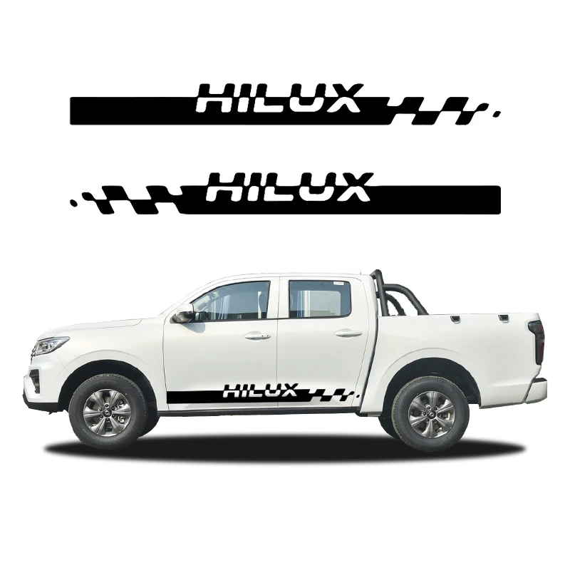 

2Pcs Car Door Side Stripe Stickers Pickup Truck Reflective Vinyl Decals Decoration Auto Accessories For Toyota Hilux Vigo Revo