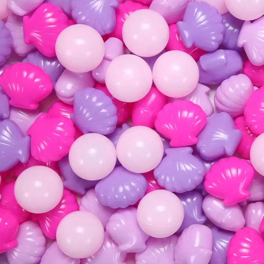 100pcs Mix Purple Shell&Round Ball pit ball Ocean Ball for Baby Playpen Tent Kid Toys Party Decorations Children's Gifts