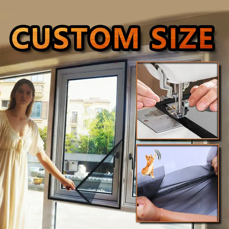 Window Mosquito Net Anti Mesh Custom Size Insect Screen Fiberglass Black White Gray Invisible Tulle Against Mosquitoes and Flies